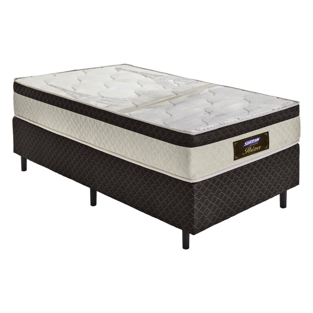 Cama Box Conjugado Solteirão com Colchão (98x65x198) Ibiza Gazin CR35367 Areia/Marrom