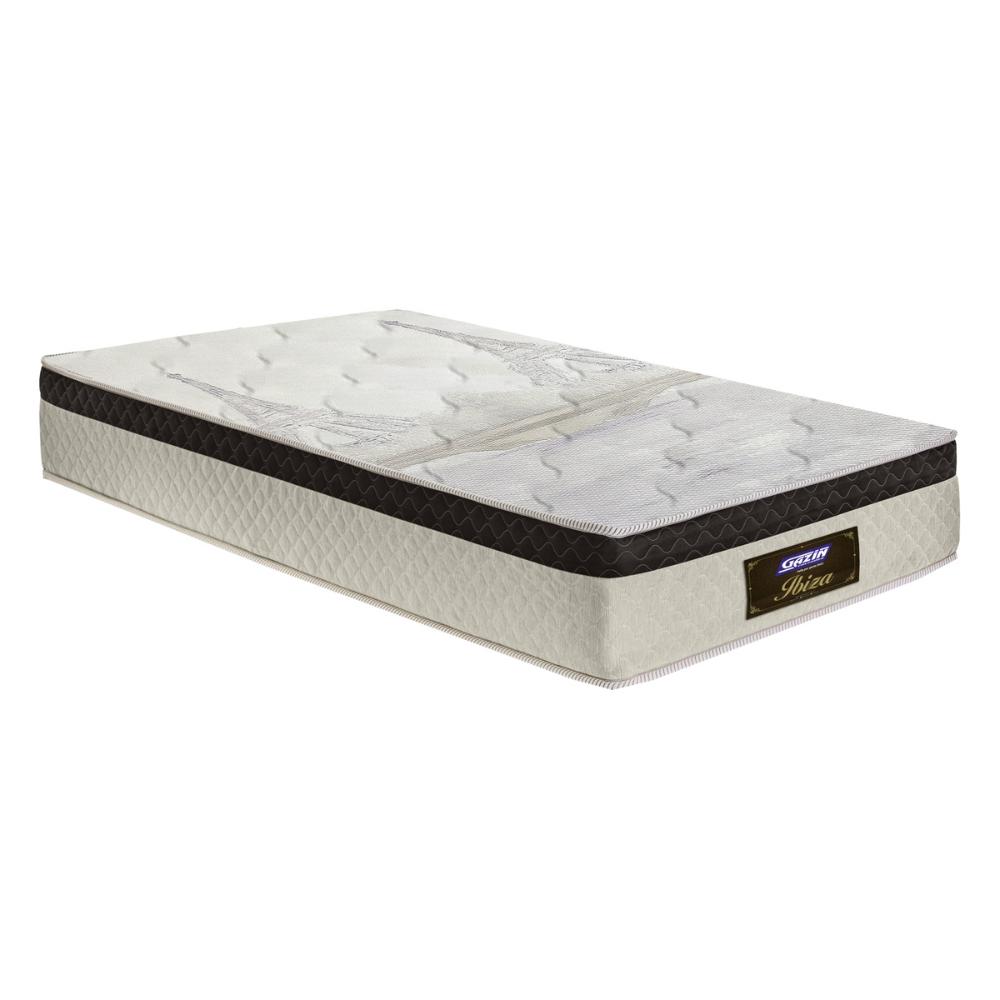 Cama Box Conjugado Solteirão com Colchão (98x65x198) Ibiza Gazin CR35367 Areia/Marrom