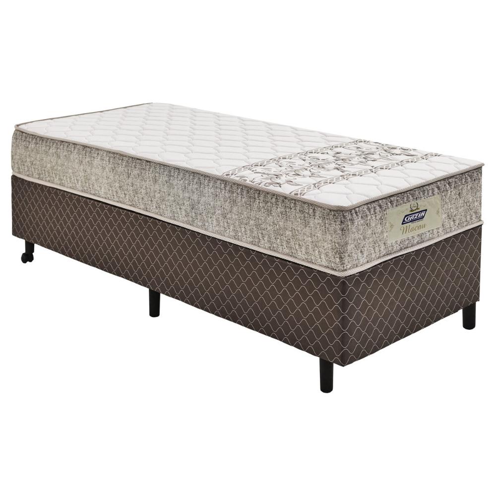 Cama Box Conjugado Solteiro com Colchão (88x59x188) Macau Gazin CR35360 Marrom