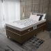 Cama Box Conjugado Solteiro com Colchão (88x67x188) Stone Plus Gazin CR35341 Marrom/Branco