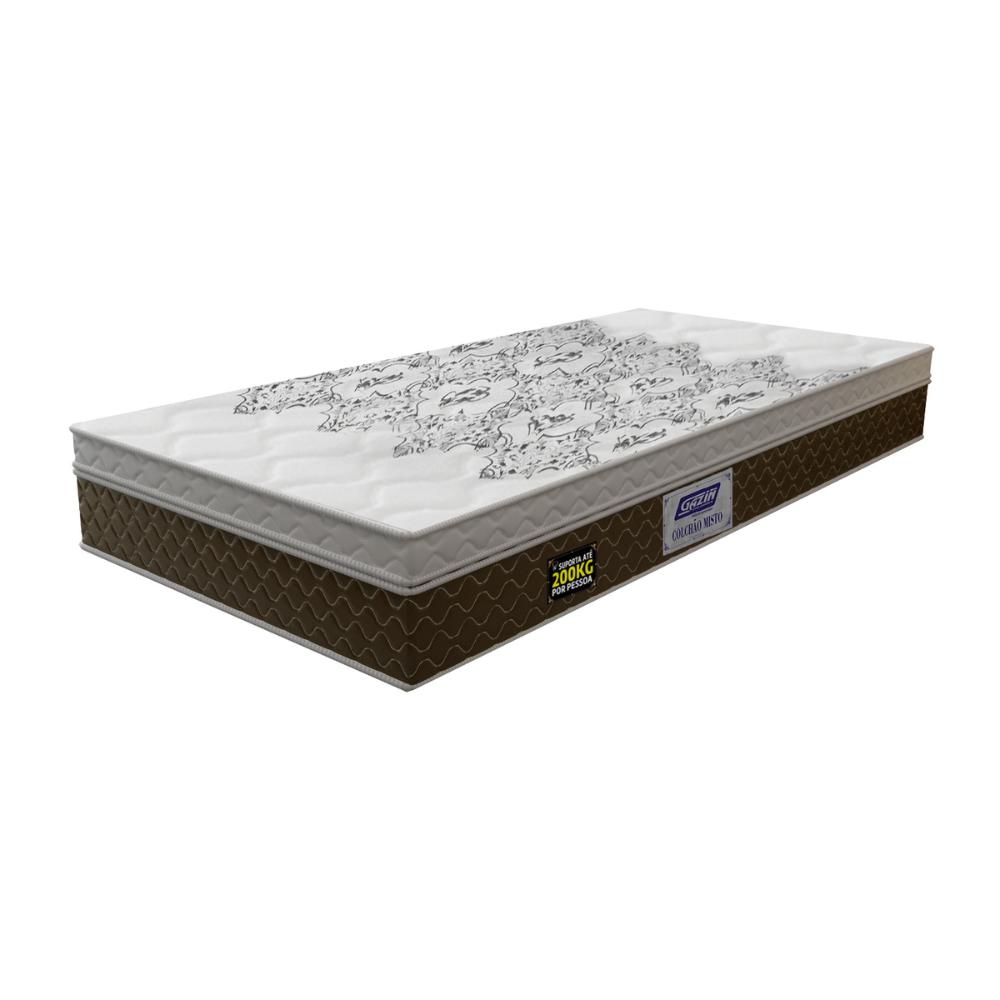 Cama Box Conjugado Solteiro com Colchão (88x67x188) Stone Plus Gazin CR35341 Marrom/Branco