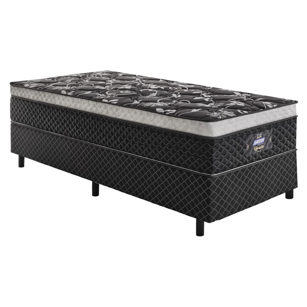 Cama Box Conjugado Solteiro com Colchão (88x71x188) Opala Gazin CR35330 Preto
