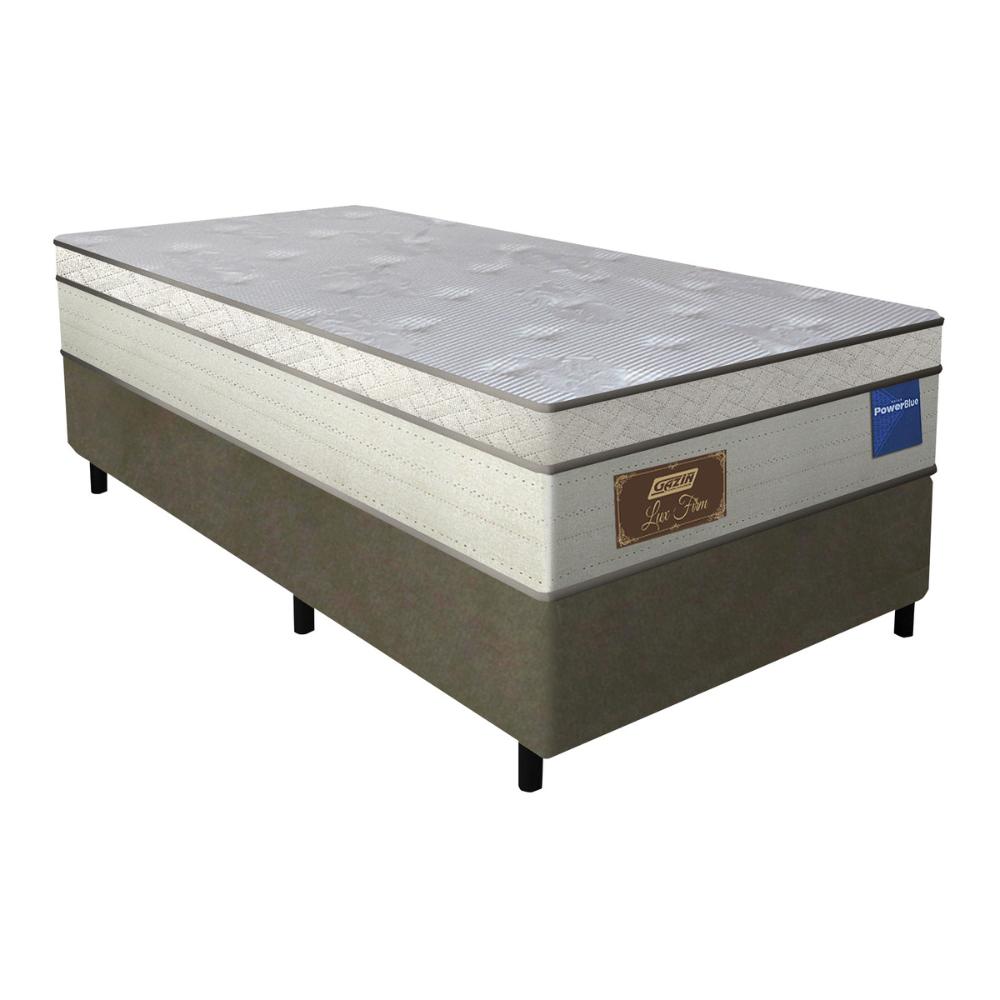 Cama Box Conjugado Solteiro com Colchão (88x73x188) Lux Firm Gazin CR35314 Areia/Marrom