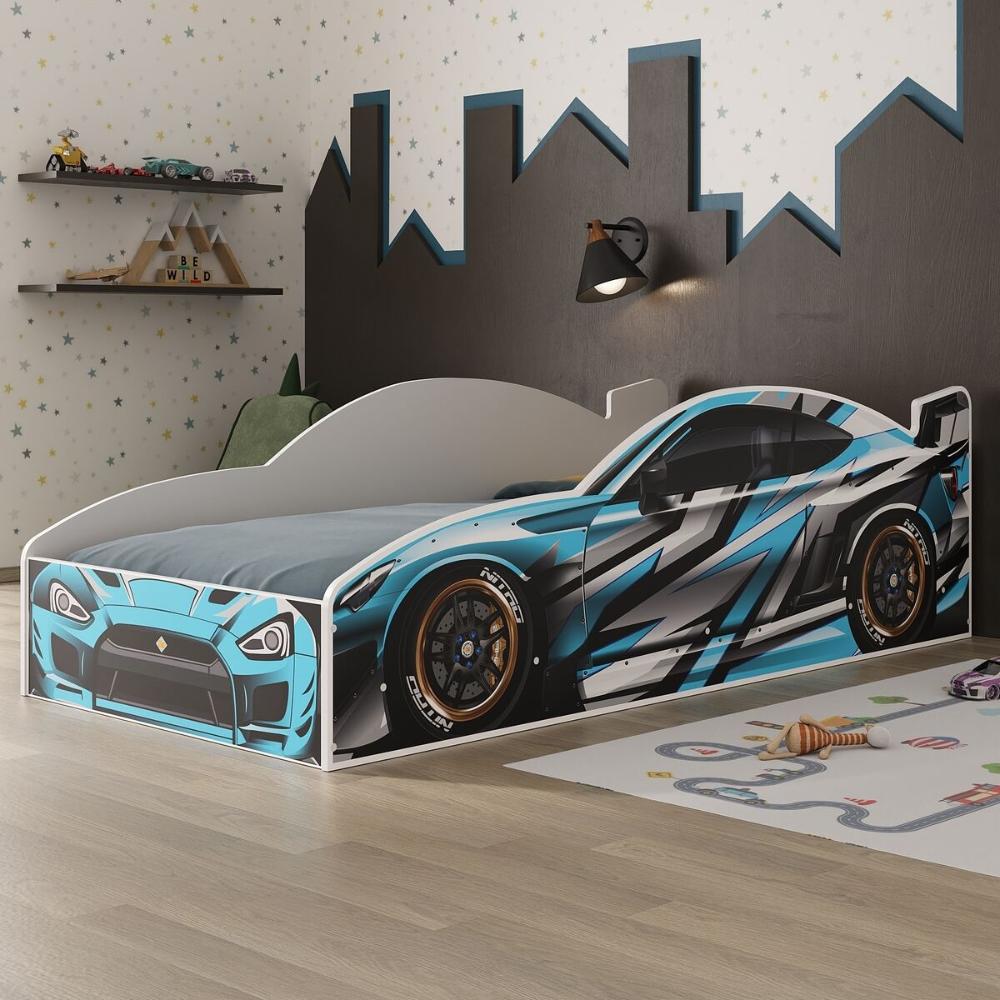 Cama Carro 100% MDF Infantil Montessoriana com Colchão Incluso Multimóveis MP4323 Azul