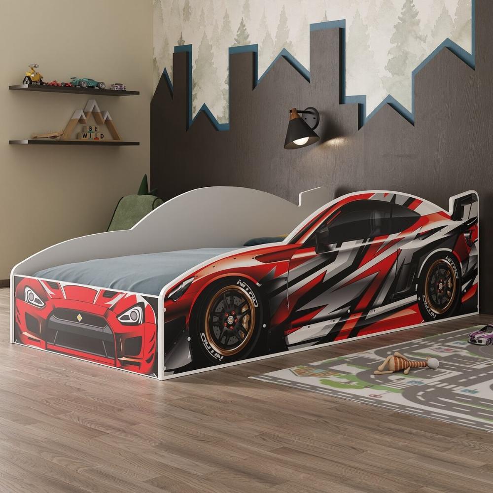 Cama Carro 100% MDF Infantil Montessoriana com Colchão Incluso Multimóveis MP4323 Vermelho