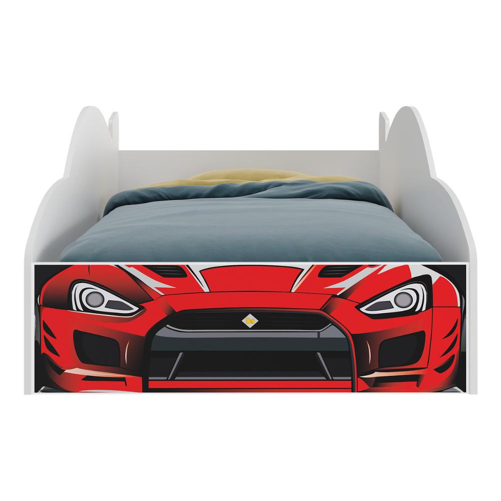 Cama Carro 100% MDF Infantil Montessoriana com Colchão Incluso Multimóveis MP4323 Vermelho