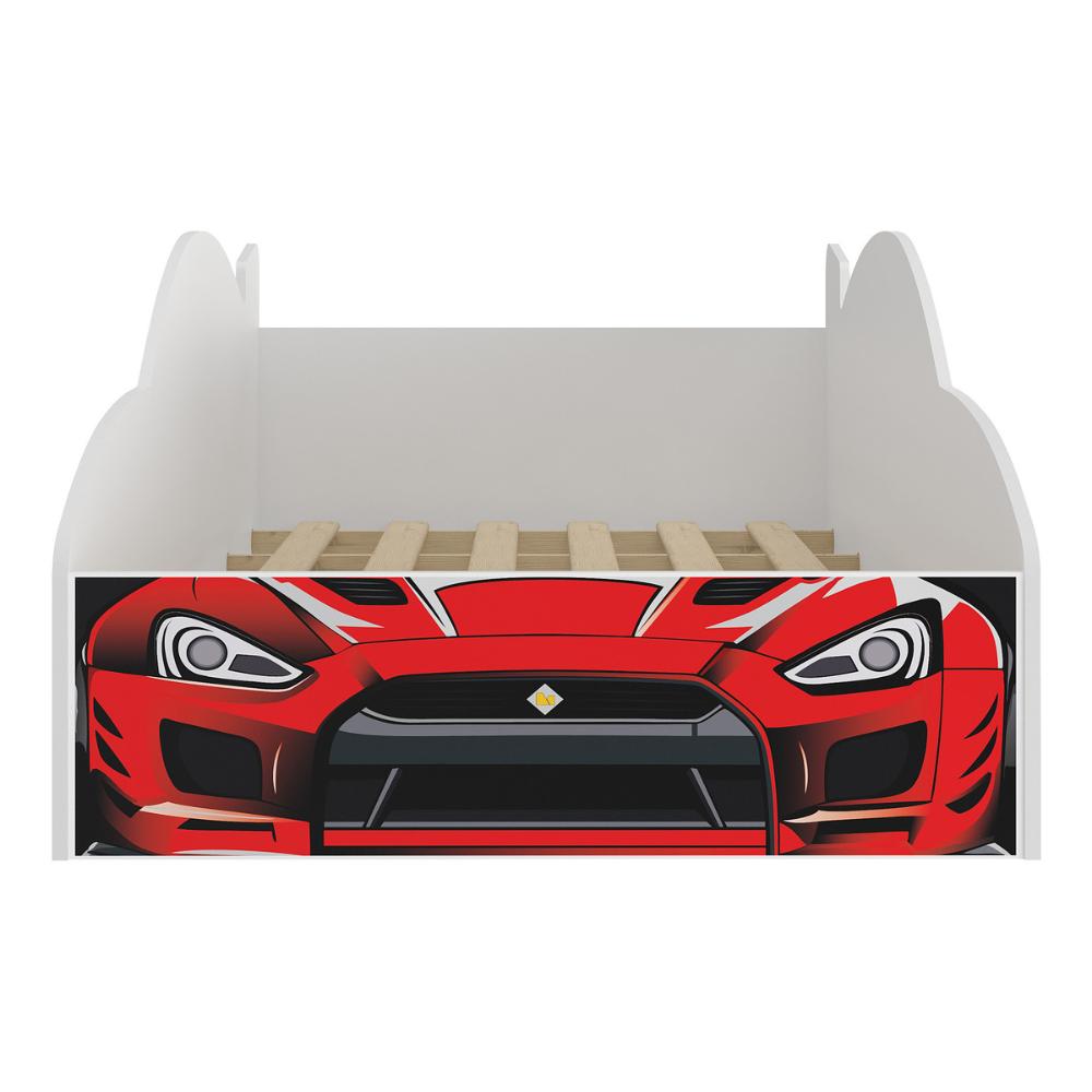 Cama Carro 100% MDF Infantil Montessoriana com Colchão Incluso Multimóveis MP4323 Vermelho