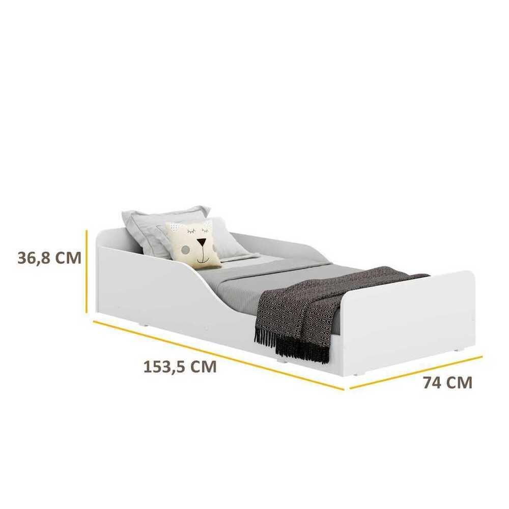 Cama Infantil Montessoriana p/ colchão 70 x 150 cm 100% MDF Multimóveis Branca