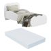Cama Infantil com Colchão Incluso 70 x 150 cm 100% MDF Algodão Doce Multimóveis FG2956 Branca
