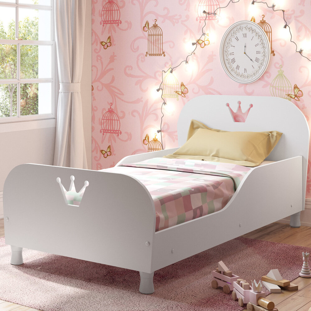 Cama Infantil com Colchão Incluso 70 x 150 cm 100% MDF Realeza Multimóveis Branca
