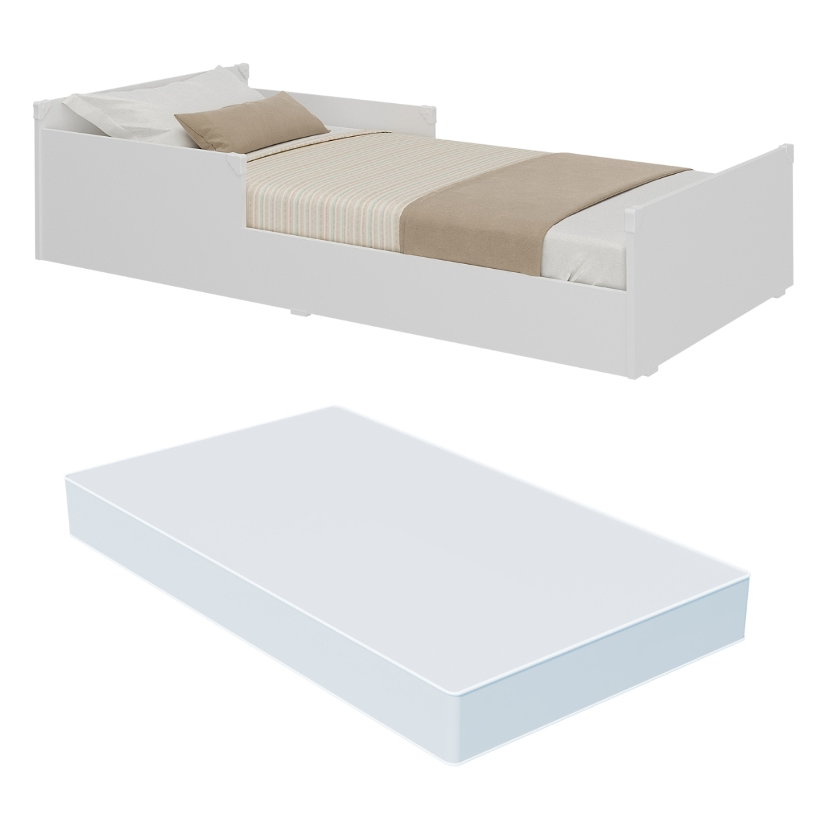 Cama Infantil com Colchão Incluso MP4112 Nina Multimóveis Branca