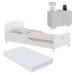 Cama Solteiro 100% MDF com Colchão e Mesa de Cabeceira 2 Portas Multimóveis MP4186 Branca