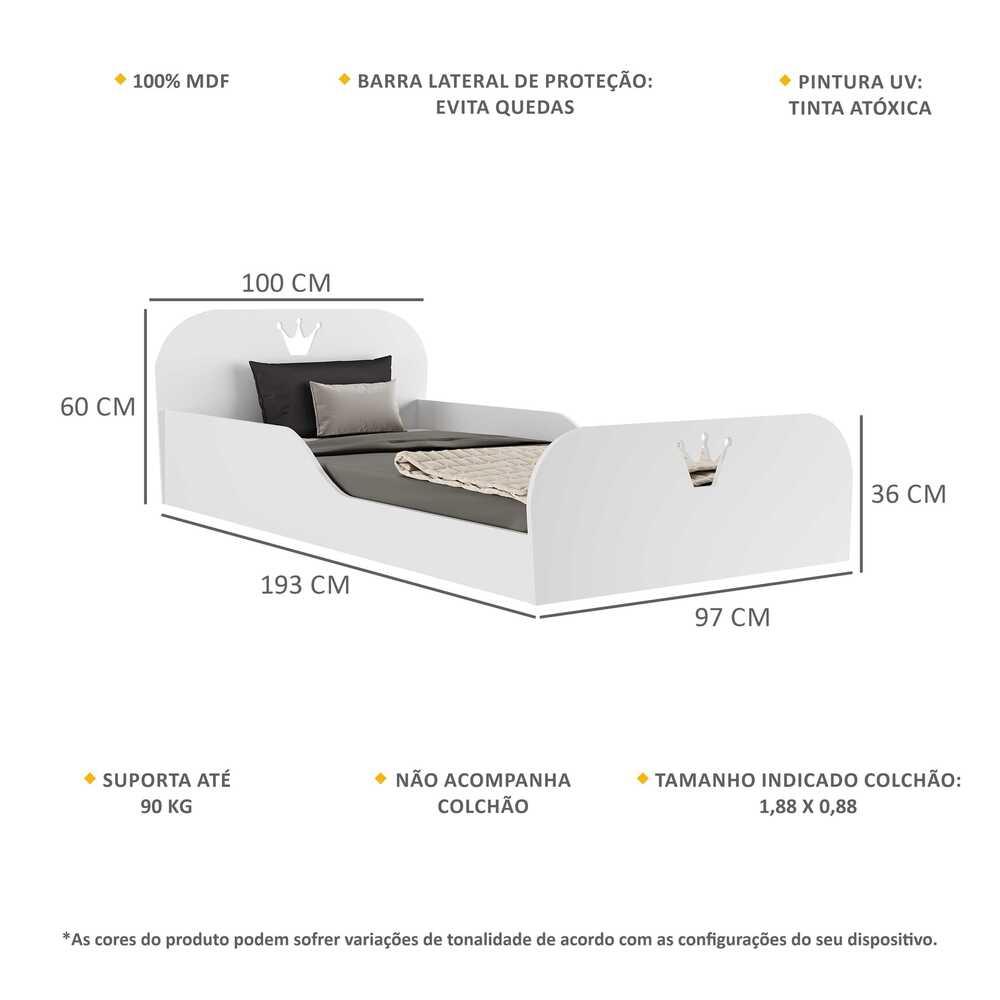 Cama Solteiro Montessoriana Encantada Multimóveis FG4016 Branca