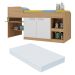 Cama Solteiro Multifuncional com Colchão Incluso 2 Portas e Escrivaninha Multimóveis MP4233 Rustic/Branco