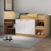 Cama Solteiro Multifuncional com Colchão Incluso 2 Portas e Escrivaninha Multimóveis MP4235 Rustic/Branco
