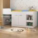 Cama Solteiro Multifuncional para Colchão 188 x 78cm com 2 Portas e Escrivaninha Multimóveis MP4230 Branco