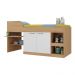 Cama Solteiro Multifuncional para Colchão 188 x 78cm com 2 Portas e Escrivaninha Multimóveis MP4230 Rustic/Branco