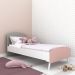 Cama Solteiro com Colchão Incluso 78x188cm 100% MDF Doçura Multimóveis Branca/Cinza/Rosa
