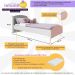 Cama Solteiro com Colchão Incluso 78x188cm 100% MDF Doçura Multimóveis Branca/Cinza/Rosa