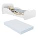 Cama Solteiro com Colchão Incluso 88 x 188 cm  100% MDF Safira Multimóveis Branca