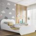 Cama Solteiro com Colchão Incluso 88 x 188 cm  100% MDF Safira Multimóveis Branca