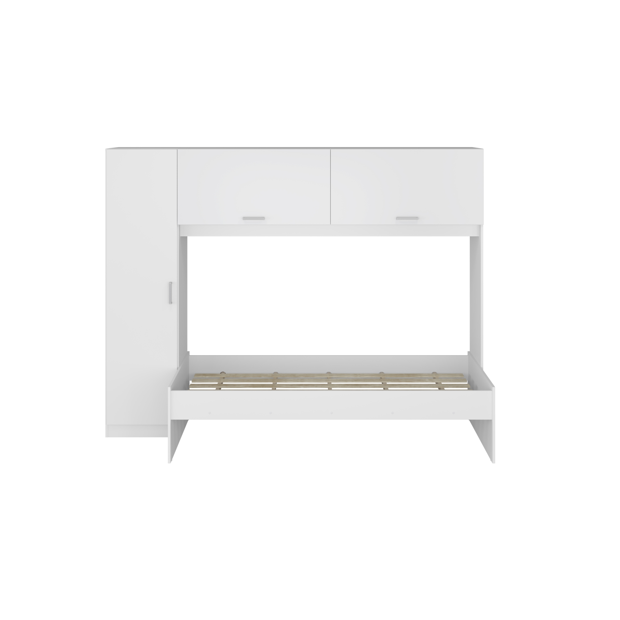 Cama Solteiro com Colchão Incluso e Guarda Roupa/Roupeiro Multimóveis Branca