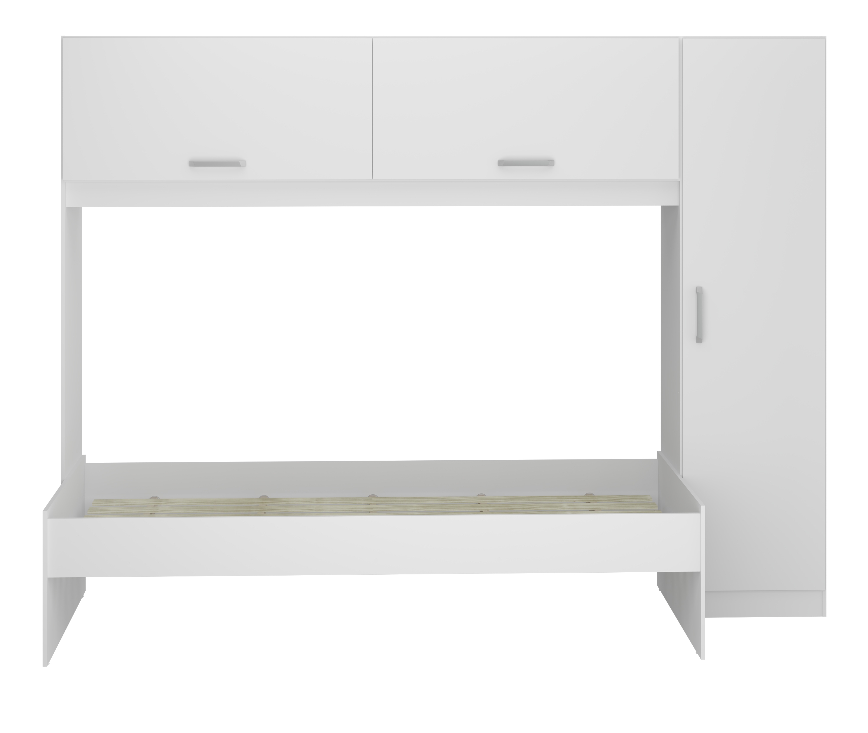 Cama Solteiro com Guarda-Roupa para colchão 88 x 188 cm Multimóveis FG2650 Branca