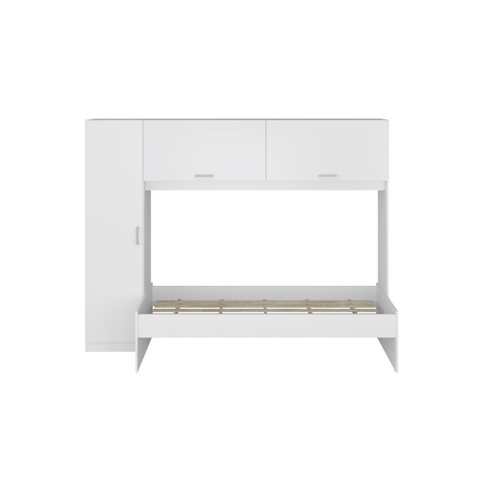 Cama Solteiro com Guarda-Roupa/Roupeiro para colchão 88 x 188 cm Multimóveis Branco
