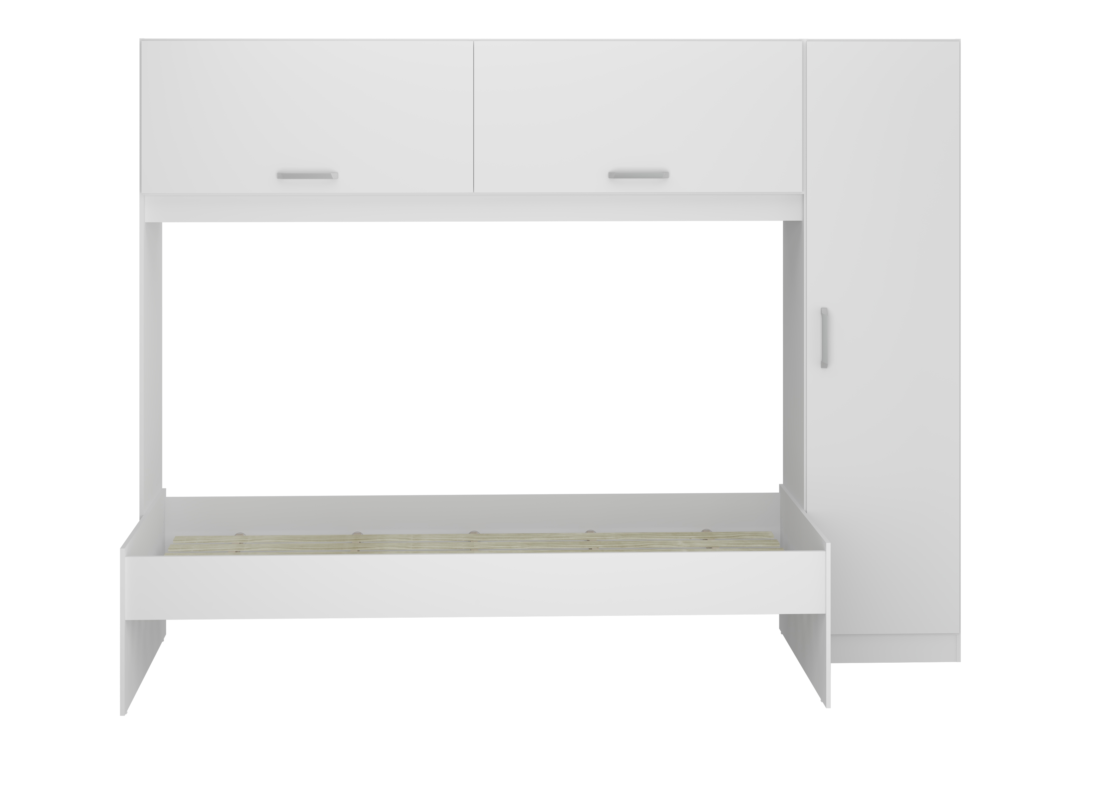 Cama Solteiro com Guarda-Roupa/Roupeiro para colchão 88 x 188 cm Multimóveis Branco
