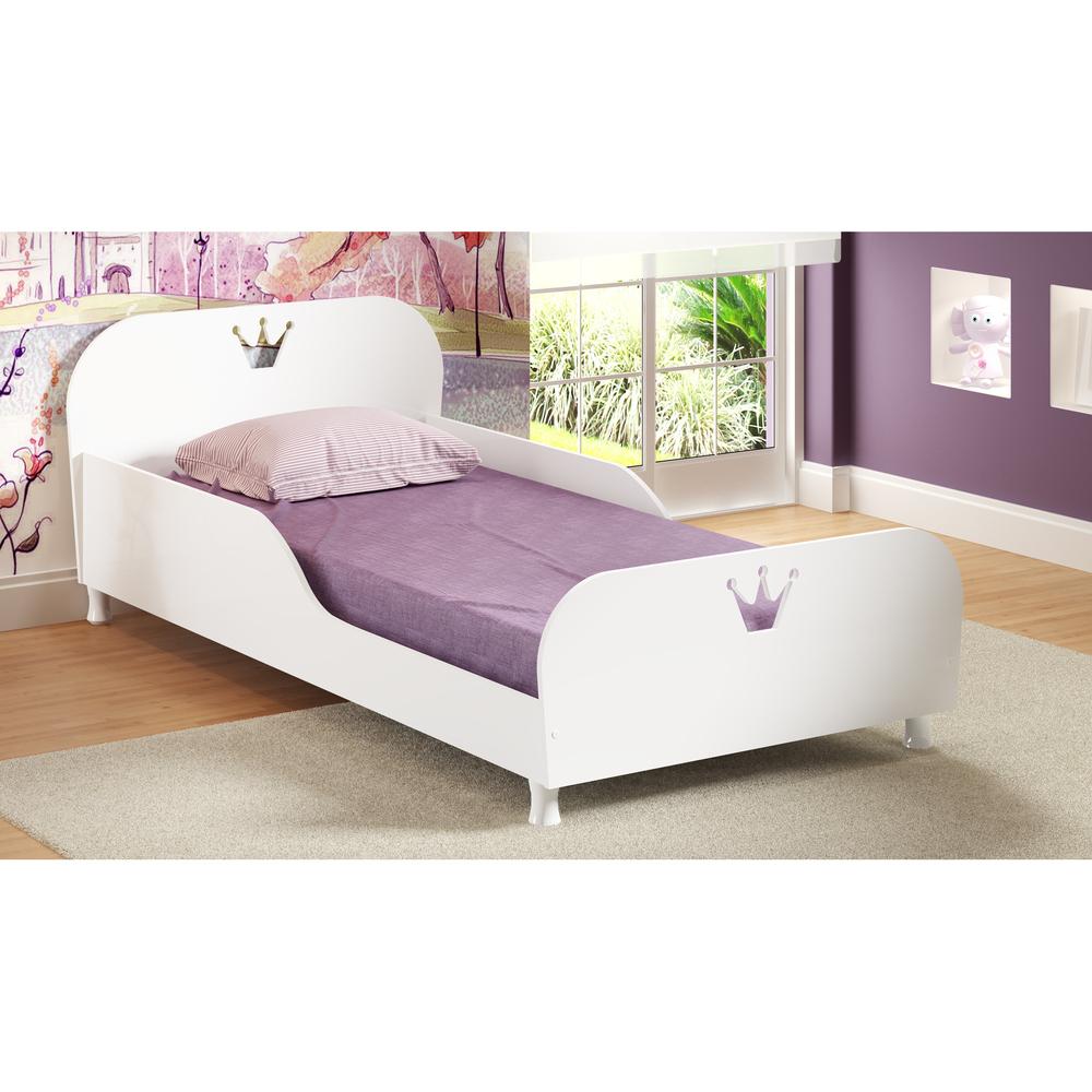 Cama Solteiro para colchão 88 x 188 cm 100% MDF Multimóveis FG2320 Branca