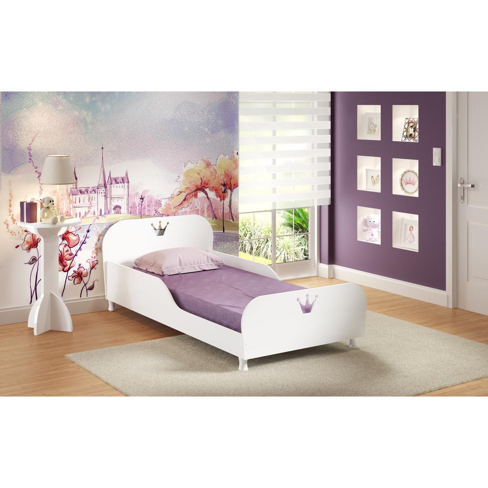 Cama Solteiro para colchão 88 x 188 cm 100% MDF Multimóveis FG2320 Branca