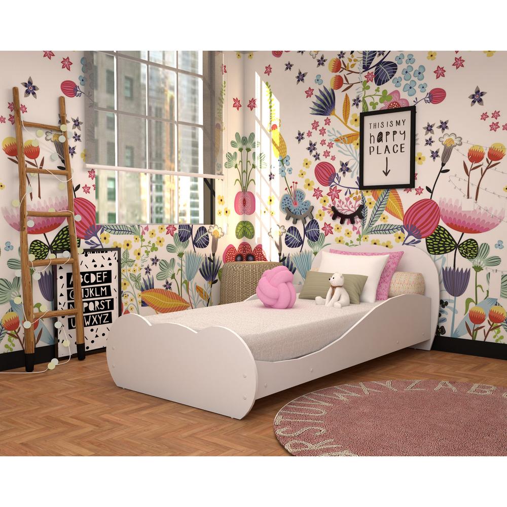 Cama Solteiro para colchão 88 x 188 cm 100% MDF Nuvem Multimóveis FGL2761 Branca