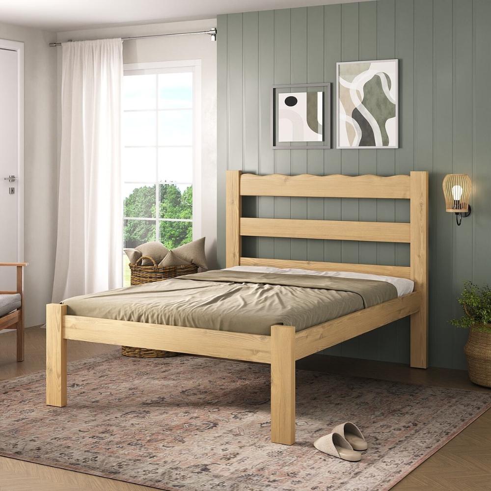Cama de Casal Madeira Maciça para Colchão 128/138x188cm Multimóveis CR35255 - Natural