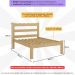 Cama de Casal Madeira Maciça para Colchão 128/138x188cm Multimóveis CR35255 - Natural