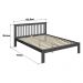 Cama de Casal de Madeira Maciça para Colchão 138x188cm Multimóveis CR35273 - Charcoal