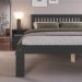 Cama de Casal de Madeira Maciça para Colchão 138x188cm Multimóveis CR35273 - Charcoal