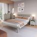 Cama de Casal de Madeira Maciça para Colchão 138x188cm Multimóveis CR35273 - Verde Frost/Oak
