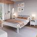 Cama de Casal de Madeira Maciça para Colchão 138x188cm Multimóveis CR35273 Branco