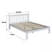 Cama de Casal de Madeira Maciça para Colchão 138x188cm Multimóveis CR35273 Branco