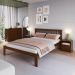 Cama de Casal de Madeira Maciça para Colchão 138x188cm Multimóveis CR35273 Walnut