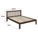 Cama de Casal de Madeira Maciça para Colchão 138x188cm Multimóveis CR35273 Walnut