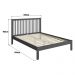 Cama de Casal de Madeira Maciça para Colchão 138x188cm Multimóveis CR35276 - Charcoal