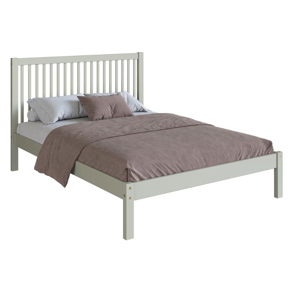 Cama de Casal de Madeira Maciça para Colchão 138x188cm Multimóveis CR35276 - Verde Frost