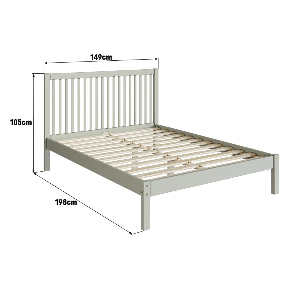 Cama de Casal de Madeira Maciça para Colchão 138x188cm Multimóveis CR35276 - Verde Frost