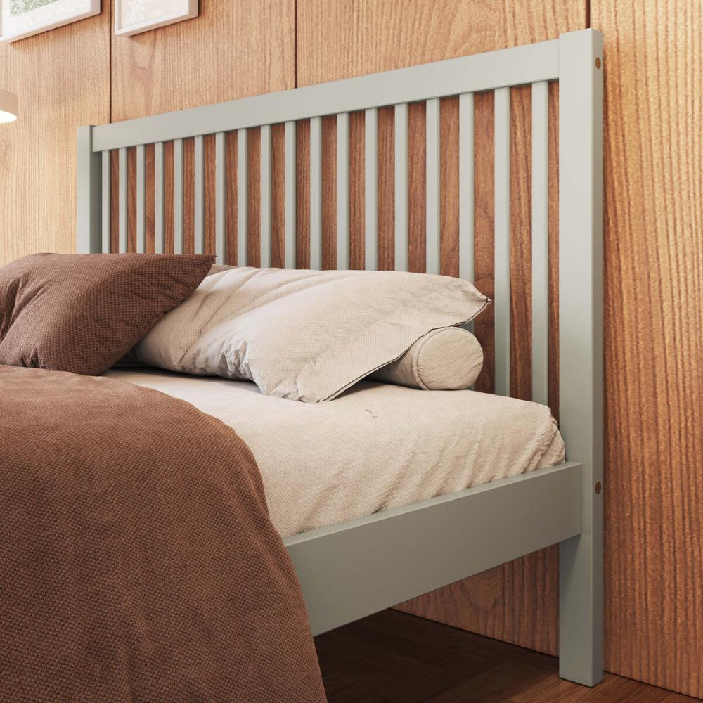 Cama de Casal de Madeira Maciça para Colchão 138x188cm Multimóveis CR35276 - Verde Frost