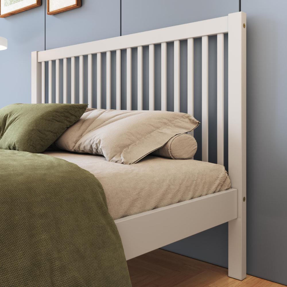 Cama de Casal de Madeira Maciça para Colchão 138x188cm Multimóveis CR35276 Branco
