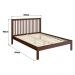 Cama de Casal de Madeira Maciça para Colchão 138x188cm Multimóveis CR35276 Walnut