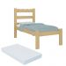 Cama de Solteiro Madeira Maciça com Colchão Incluso Multimóveis CR35256 - Natural