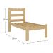 Cama de Solteiro Madeira Maciça com Colchão Incluso Multimóveis CR35256 - Natural