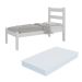 Cama de Solteiro Madeira Maciça com Colchão Incluso Multimóveis CR35256 Branco